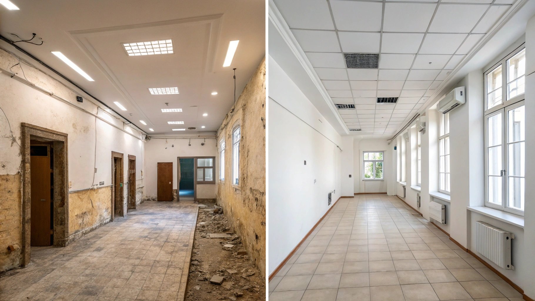 Avant après rénovation avec installation climatisation DR MULTISERVICES Maroc