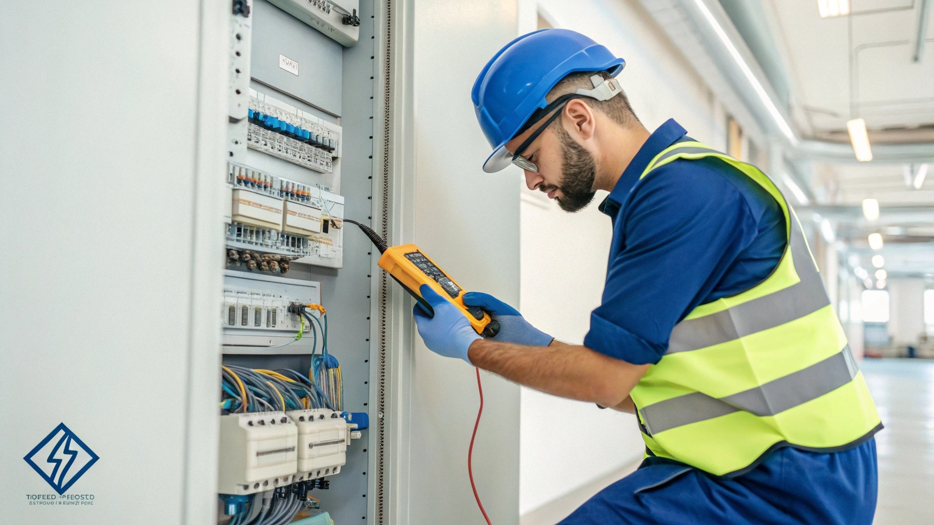 Électricien certifié DR MULTISERVICES travaillant sur tableau électrique Maroc