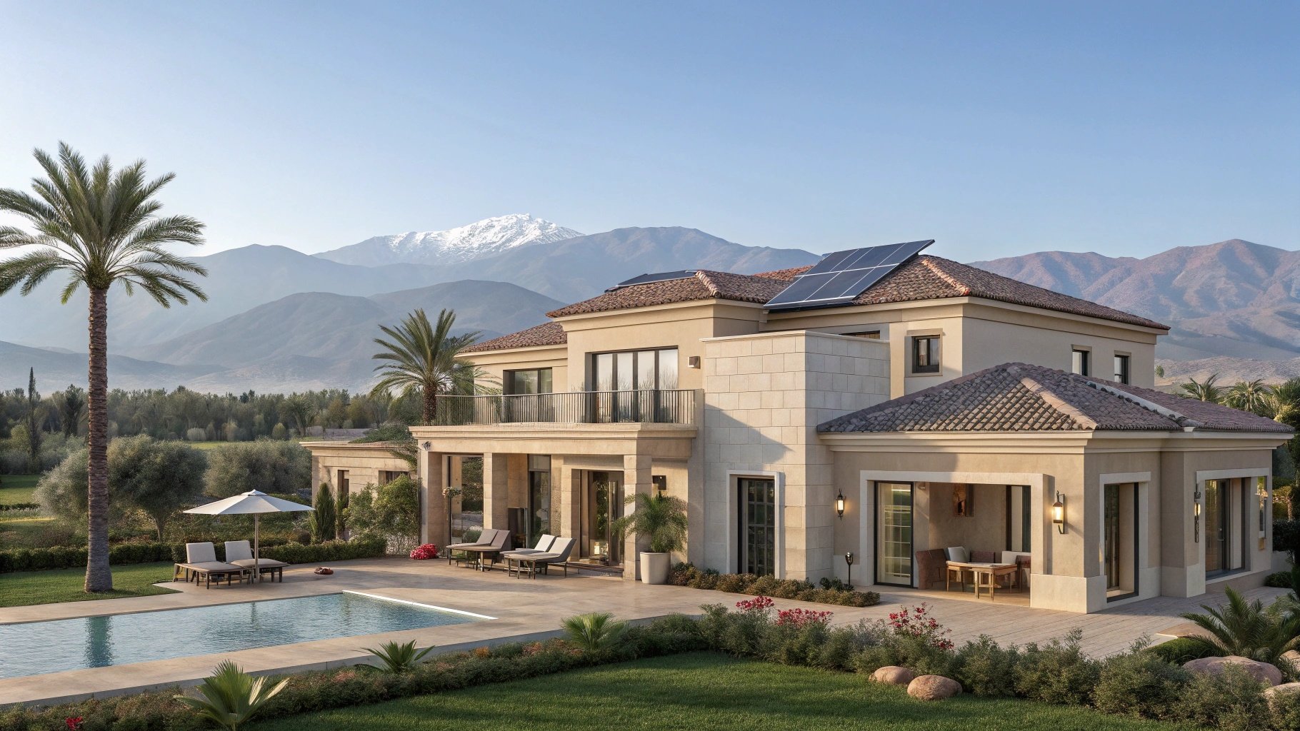 Villa luxe moderne Maroc avec systèmes intelligents DR MULTISERVICES